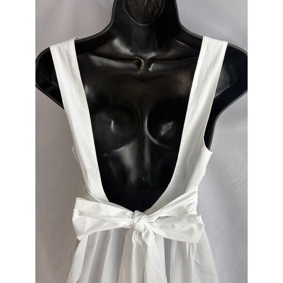 New White Mini Bubble Skirt Dress Bow Back Size M Girly Feminine Romantic Cute - Picture 6 of 11